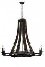 Meyda White 140164 - 42" Wide Barrel Stave Madera 8 Light Chandelier