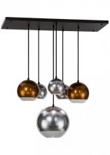 Meyda White 151942 - 36"L Bola Metalica 6 LT Pendant