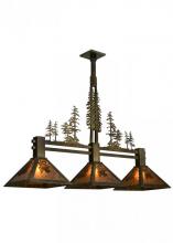 Meyda White 152025 - 45" Long Tall Pines 3 Light Island Pendant