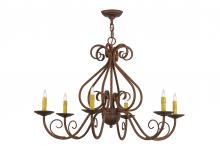 Meyda White 160224 - 36" Wide Jenna 6 Light Chandelier