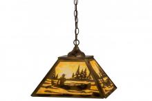 Meyda White 164026 - 16" Square Canoe At Lake Pendant