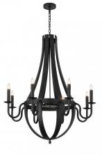 Meyda White 166800 - 42" Wide Barrel Stave Metallo 8 Light Chandelier