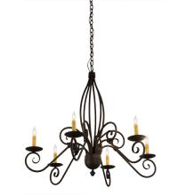 Meyda White 178785 - 36" Wide Squire 6 Light Chandelier