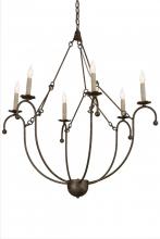 Meyda White 182548 - 32"W Vienna 6 LT Chandelier