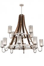 Meyda White 187994 - 60" Wide Barrel Stave Winter Maple 12 Light Chandelier