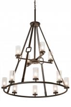 Meyda White 189559 - 38"W Loxley Hugo 12 LT Chandelier