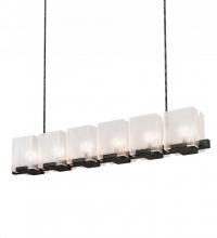 Meyda White 190616 - 60" Long Ice Cube 6 Light Oblong Chandelier