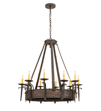 Meyda White 204202 - 35" Wide Costello 10 Light Chandelier