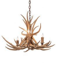 Meyda White 213675 - 29" Wide Antlers Elk 4 Light Chandelier