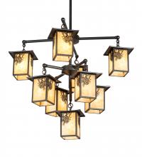 Meyda White 220873 - 34" Wide Seneca Winter Pine 9 Light Chandelier