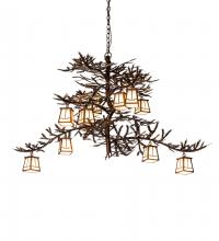 Meyda White 228470 - 55" Long Pine Branch 12 Light Chandelier