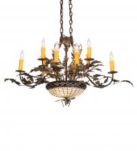 Meyda White 230421 - 36" Long Greenbriar Oak 10 Light Chandelier