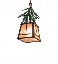 Meyda White 246451 - 5.5" Square Pine Branch Mini Pendant