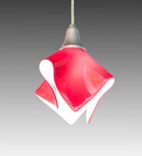 Meyda White 247185 - 8" Wide Handkerchief Red Opal Pendant