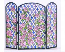 Meyda White 35745 - 40"W X 34"H Rose Trellis Fireplace Screen