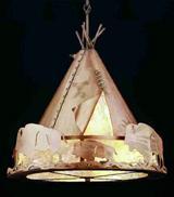 Meyda White 50155 - 72"W Teepee w/ Buffalo Pendant