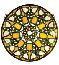 Meyda White 51531 - 20"W X 20"H Knotwork Trance Medallion Stained Glass Window