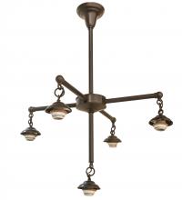 Meyda White 51805 - 25" Wide Craftsman 5 Light Chandelier Hardware