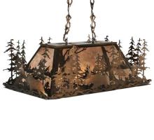 Meyda White 65108 - 35" Long Moose Through the Trees Oblong Pendant