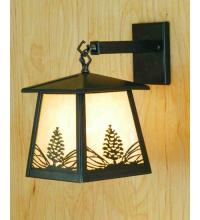 Meyda White 67278 - 7"W Stillwater Mountain Pine Hanging Wall Sconce