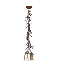 Meyda White 67910 - 5.5"Sq Pine Branch Valley View Mini Pendant