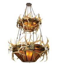 Meyda White 71372 - 66" Wide Antlers Elk 2 Tier Chandelier